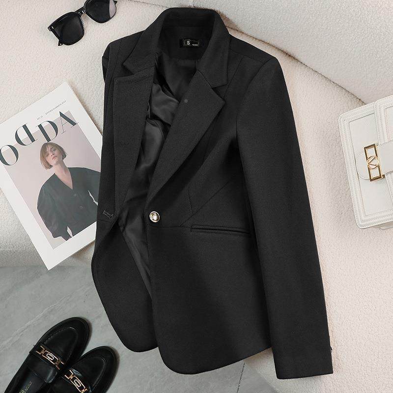 黑色AL823881职业式装外套春秋女新款休闲百搭修西身小个子短款正,女装/女士精品,西装,淘宝优惠券,粉丝福利购,淘宝优惠卷