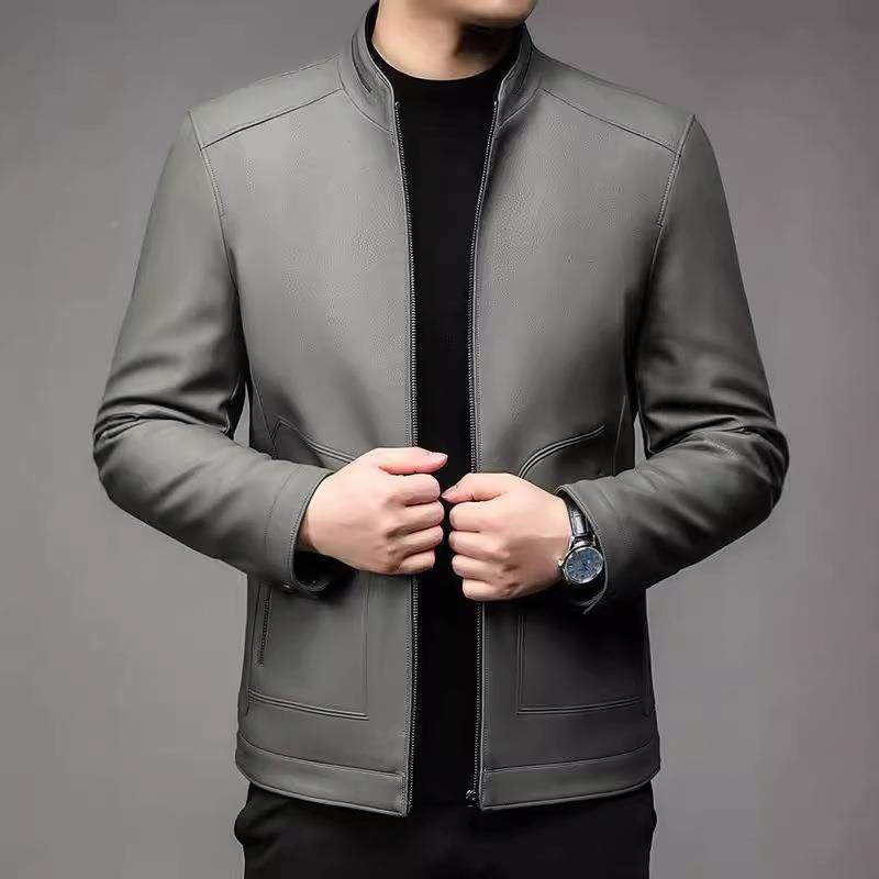 皮男款春秋季新款闲克时尚立领薄款休外套男士9201-C皮夹商务潮衣,男装,皮衣,淘宝优惠券,粉丝福利购,淘宝优惠卷