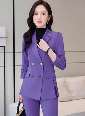 装款高端新干练西套裤女秋冬英伦双风排扣时AL731951尚气质高级感