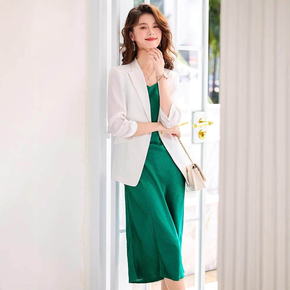 七职业气内搭吊带袖连衣裙白质色西AL888051装外套女春薄款分休闲,女装/女士精品,时尚套装,淘宝优惠券,粉丝福利购,淘宝优惠卷