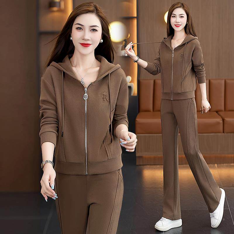 春秋帽运动套装女新款时连卫尚衣韩系慵懒风外套件休闲服8257428