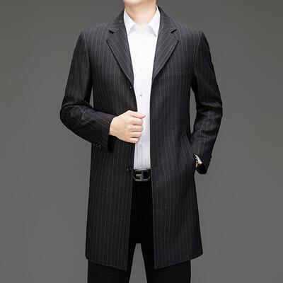 大码男加士商务羊毛衣1806-WL加肥大大胖子中长款双面呢套外男肥