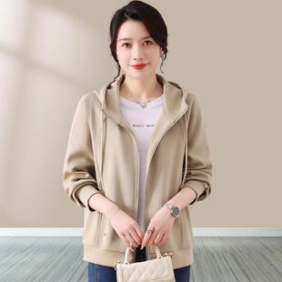 休闲外套女款春8216780秋计小感众韩早系宽松慵懒风连帽卫衣设秋