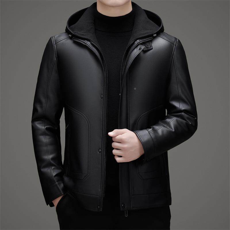 秋冬季带款皮连新帽领男士皮衣6678-BB夹克绵羊中年男士帽皮羽绒,男装,皮衣,淘宝优惠券,粉丝福利购,淘宝优惠卷