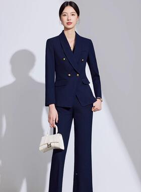 红色高西装套服装女新款级感紫色西物业酒店YX8201经服理工作职业