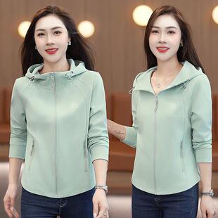 松弛感外套女早96608401新款时尚宽松上减龄遮肉跑卫衣女秋士步休