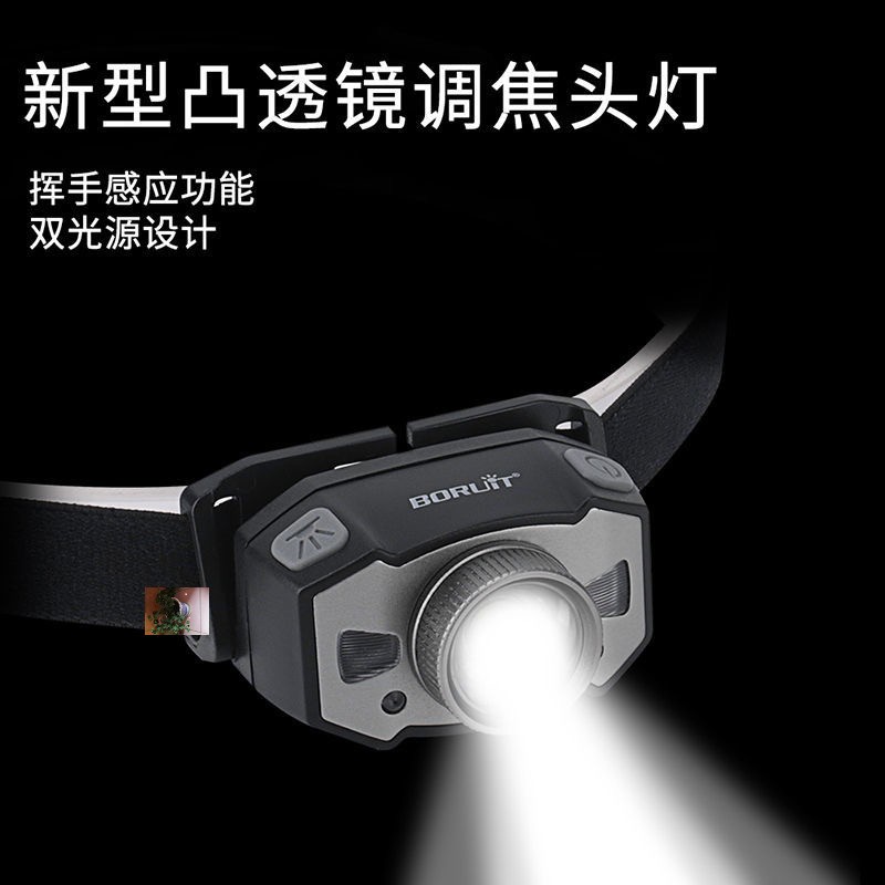 步睿特照明变焦感应LED头灯强光可充电超亮头戴灯户外探照灯