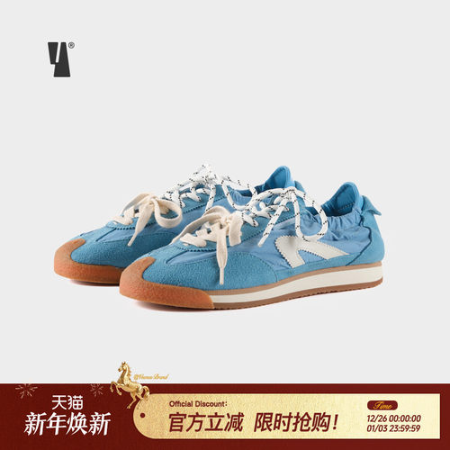 VEEMES复古蓝色德训鞋