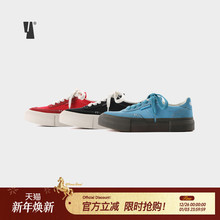 VEEMES夏季新款240B红色情侣款经典帆布鞋 休闲运动黑色男鞋女鞋