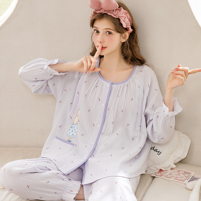 家时光月子服夏季薄款产后孕妇睡衣哺乳衣长袖纯棉纱布透气家居服,孕妇装/孕产妇用品/营养,家居服套装,淘宝优惠券,粉丝福利购,淘宝优惠卷