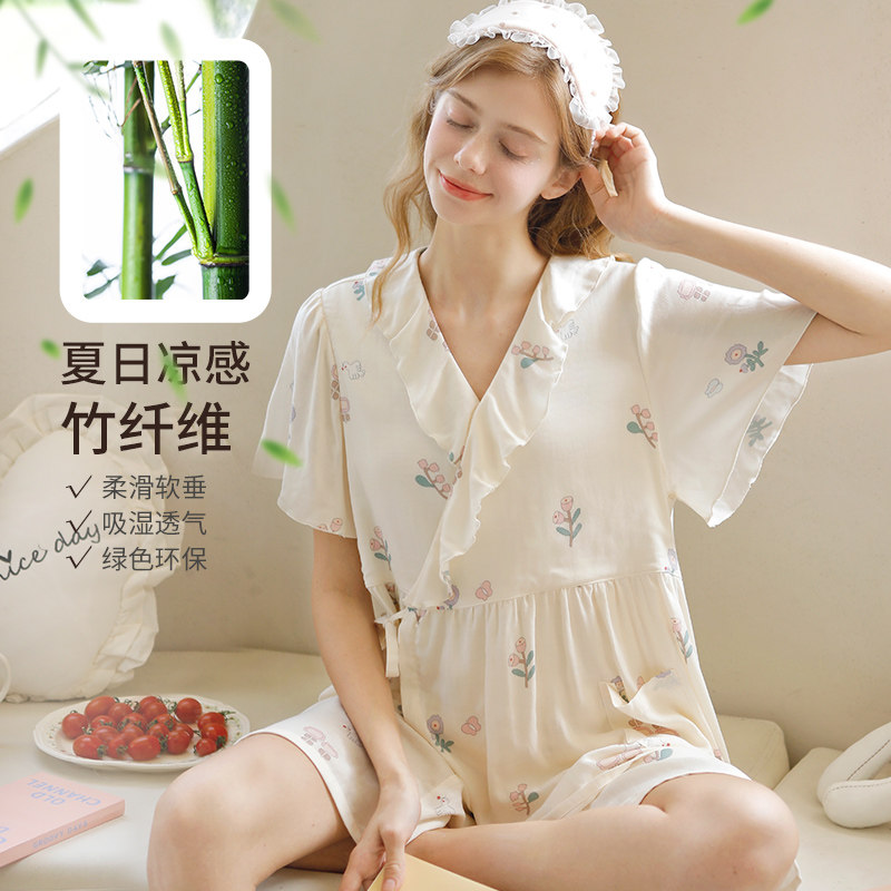 家时光月子服夏季薄款产后孕妇哺乳睡衣竹棉纱透气短袖产妇待产服,孕妇装/孕产妇用品/营养,家居服套装,淘宝优惠券,粉丝福利购,淘宝优惠卷