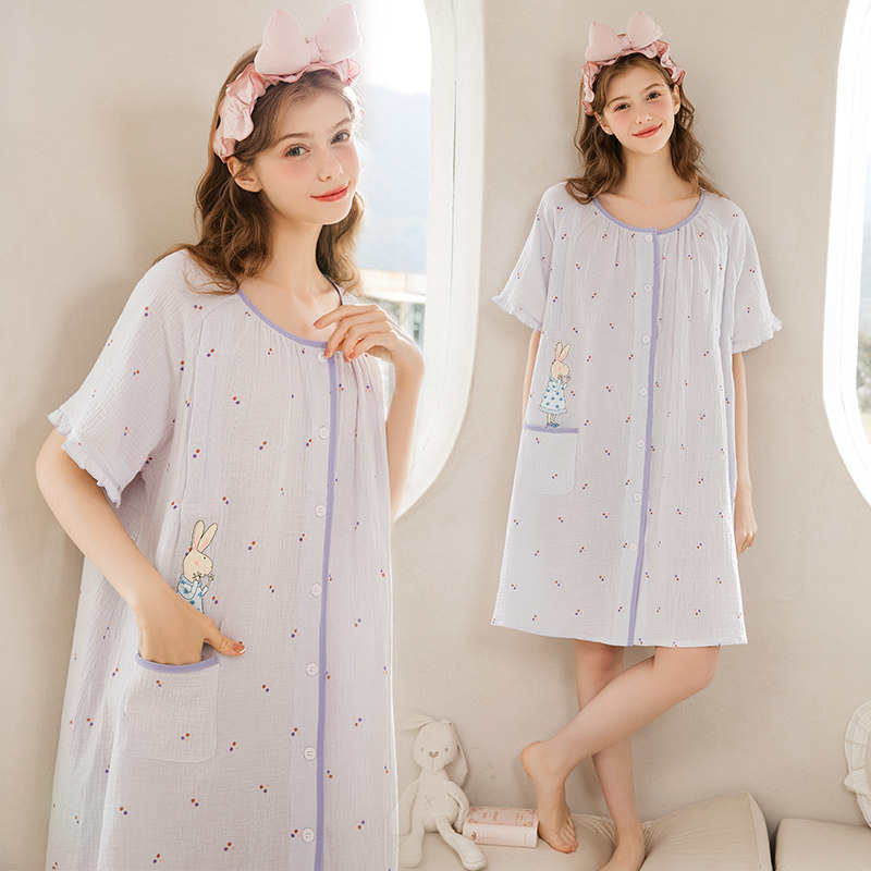 家时光哺乳睡裙夏季薄款产后纯棉纱布孕妇喂奶裙产妇待产裙连衣裙,孕妇装/孕产妇用品/营养,家居裙,淘宝优惠券,粉丝福利购,淘宝优惠卷