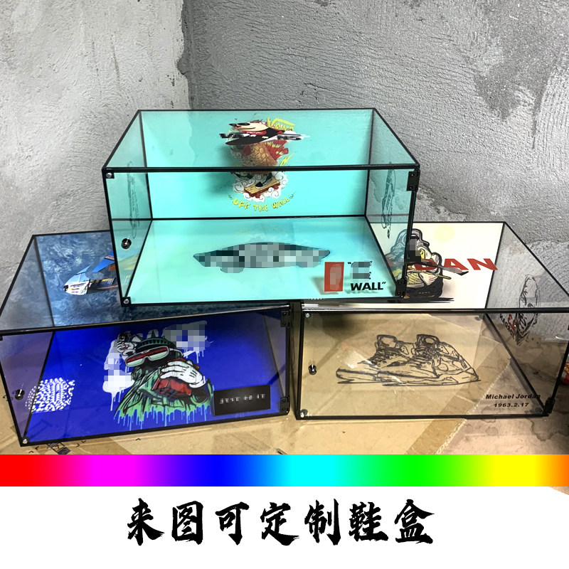 鞋盒收纳盒透明aj球鞋防尘展示盒运动鞋收藏盒来图可定制生日礼盒