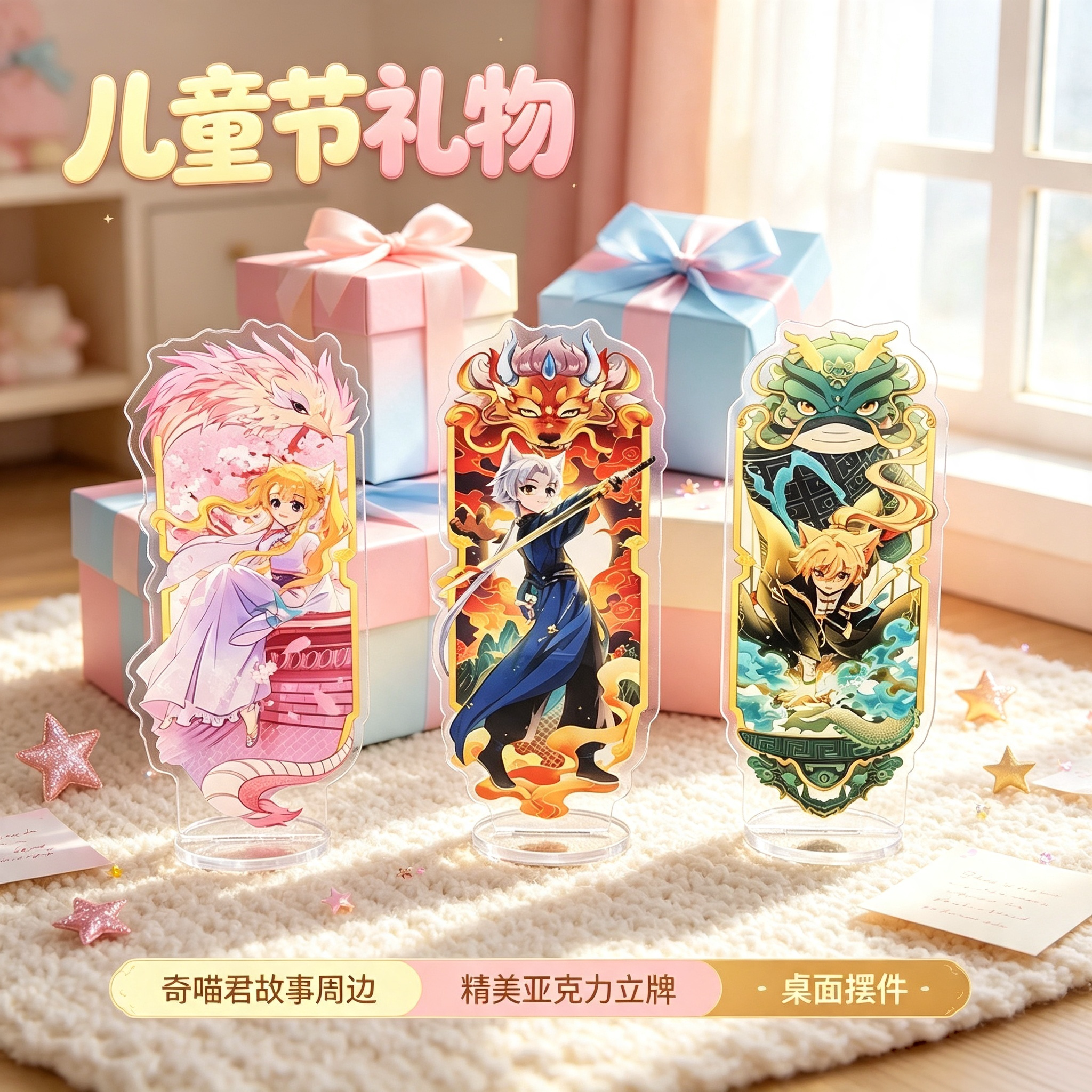 奇喵君故事周边十二生肖星座猫小九亚克力立牌高颜值桌面摆件礼物