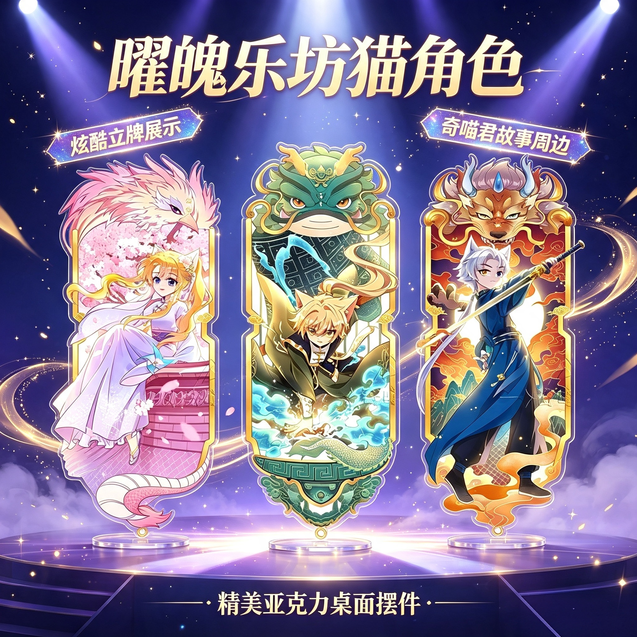 奇喵君故事周边十二生肖星座猫小九亚克力立牌高颜值桌面摆件礼物