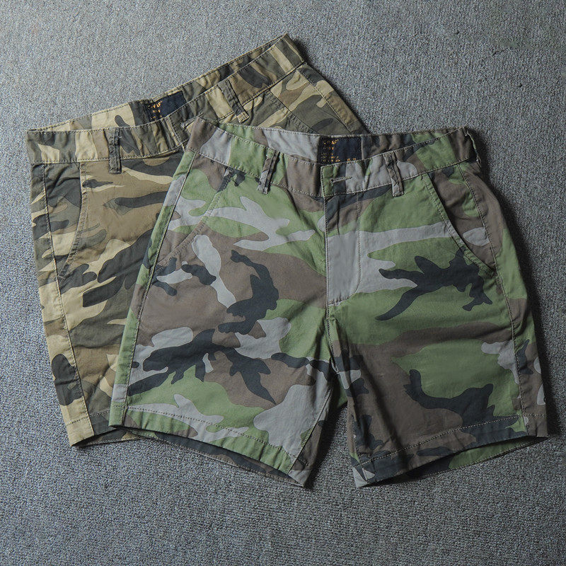 迷彩工装裤男休闲纯棉微弹力男士三分四分裤夏季超短裤潮牌34分裤