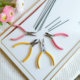 钳子手工diy5寸粉色手柄迷你尖嘴钳无齿饰品钳小钳子花杆纸花钳子