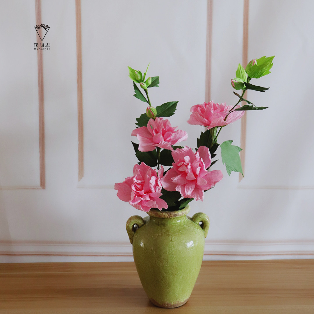 花心思 皱纹纸手工材料纸 纸花diy材料 木槿花材料包