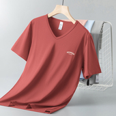 t恤男装 V领上衣服潮流夏季 透气冰丝凉感半袖 莫代尔短袖 速干体恤衫