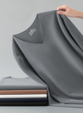 双面德绒长袖t恤男士内衣V领打底衣冬季无痕保暖防寒发热内穿秋衣