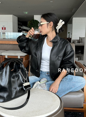 RANEDONA轻奢品牌女包高质感牛皮水桶包手提包时尚洋气腋下包斜跨