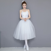 成人芭蕾舞裙练功服白色小天鹅湖演出服儿童蓬蓬纱裙吊带表演服装