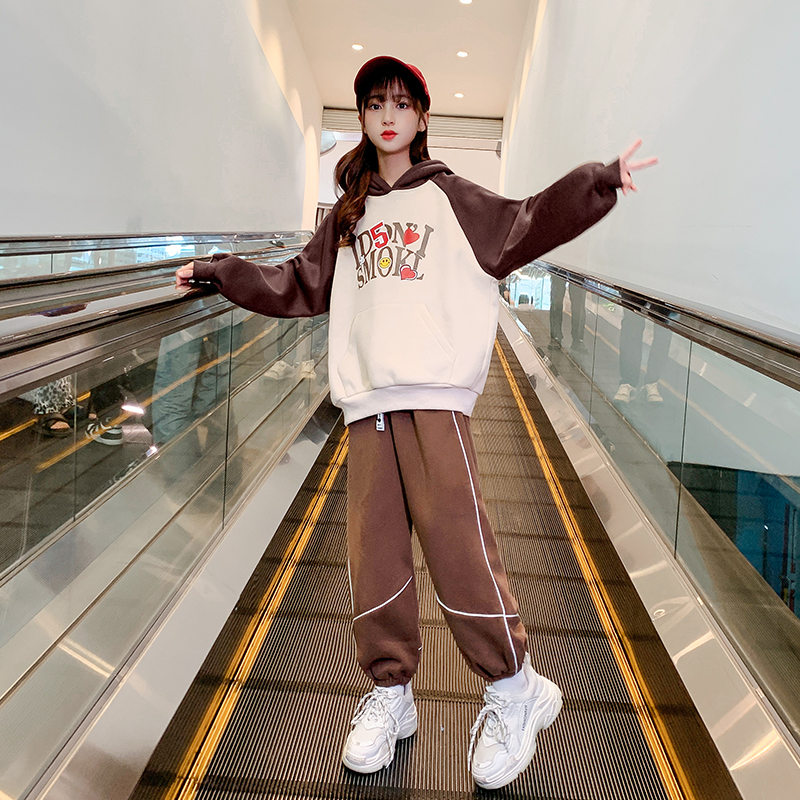 女童加绒卫冬装加厚一体绒上衣