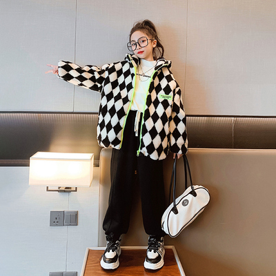 女童冬装外套儿童羊羔绒毛毛衣