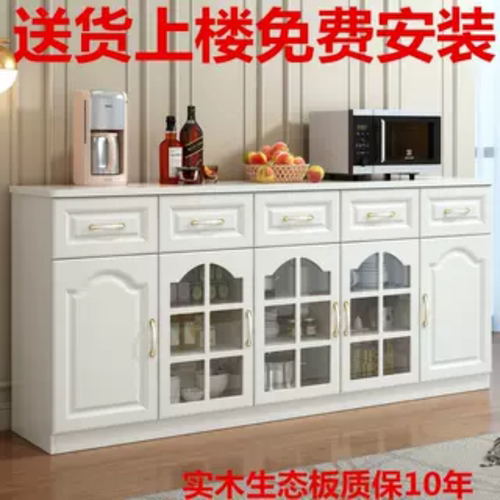 实木生态板白色餐边柜