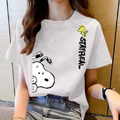 搭配半身长裙短裙子阔腿牛仔背带裤 闺蜜夏装 上衣少女t恤中袖 衫