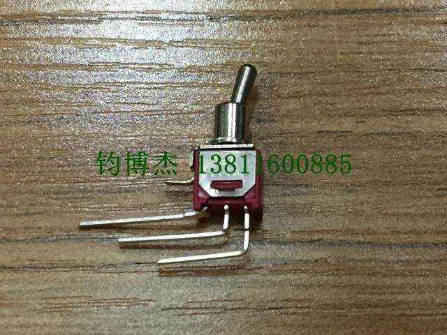 电子开关 钮子开关 侧弯3脚二档摇头摇臂拨动乒乓开关 SMTS-102C4