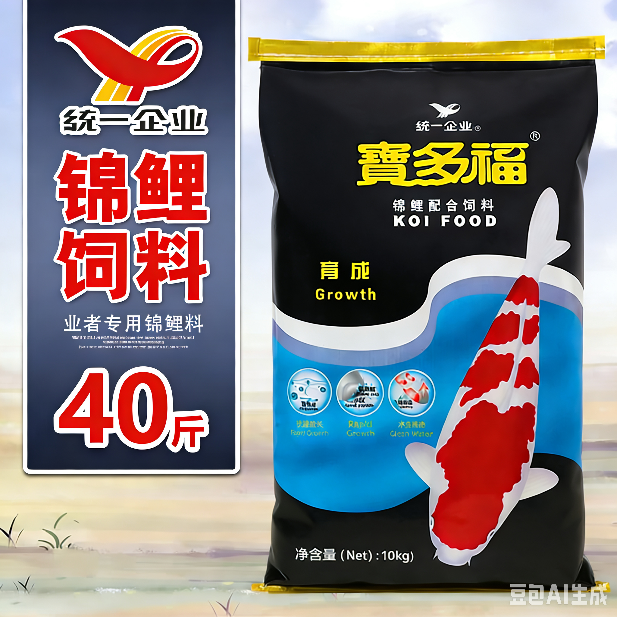 螺旋藻增色艳鱼粮饲料大包装锦鲤速长高蛋白渔场统一宝多福旗舰店