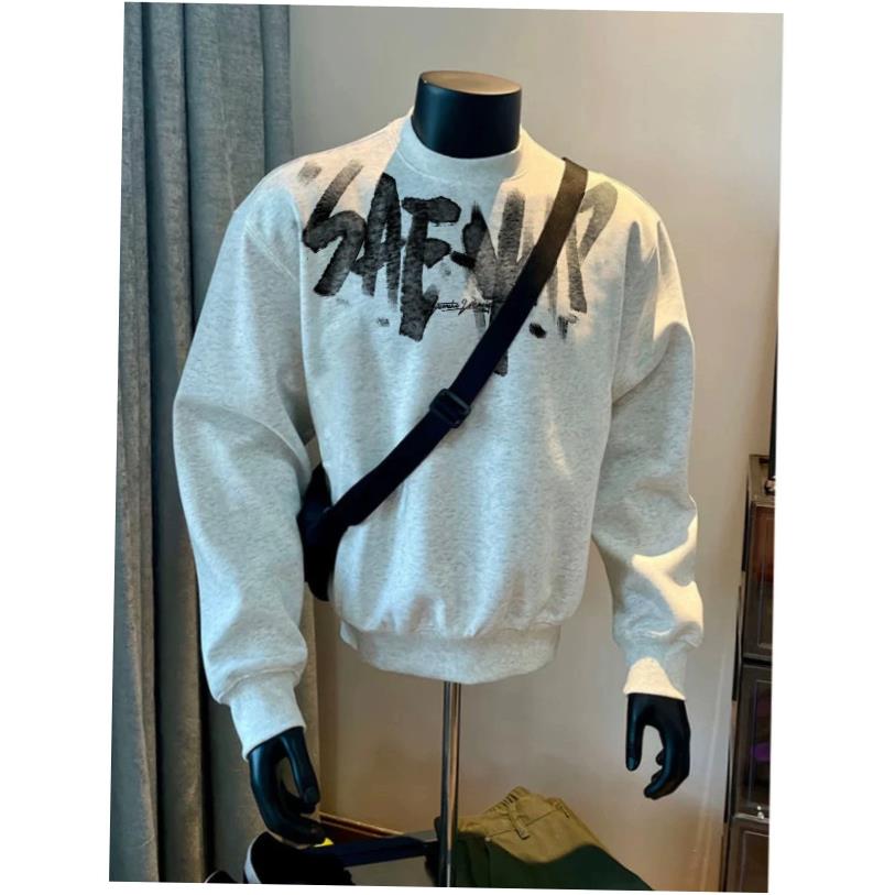 春秋国潮圆领加绒卫衣男女ins