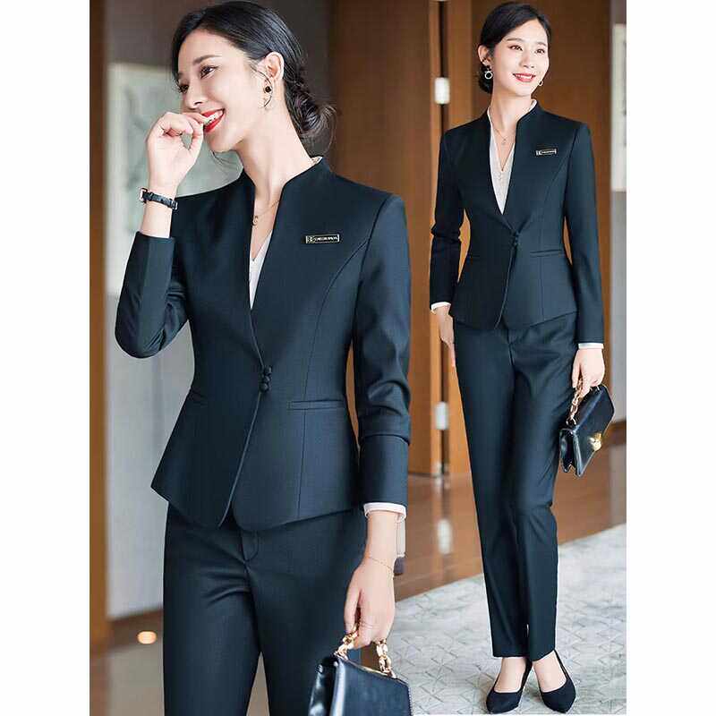 西装套装女春秋职业气质女神范珠宝店酒店前台接待高端经理工作服