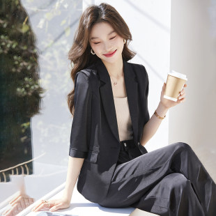 2026新款 夏季 女薄款 套装 仿醋酸高端职业小西服外套职场 高级感西装