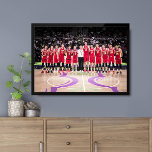 2025中国男篮亚洲杯相框挂画摆台篮球明星周边海报装饰画纪念礼物