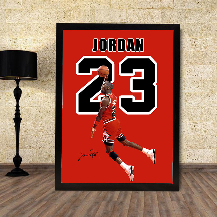 篮球nba球星公牛乔丹海报相框画框体育商店air jordan装饰画挂画