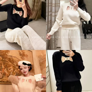 LOOK PACER 25K高级手工!精致女孩~镂空蝴蝶结系列订染毛衣女