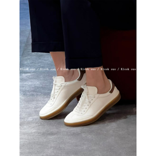 Kiosk suo 25新款系带情侣款德训鞋男女牛皮休闲低帮小白鞋板鞋
