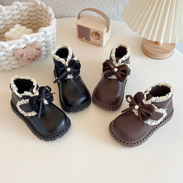 女童时尚小皮鞋2025春秋新款儿童蝴蝶结花边公主鞋软底小女孩单鞋,童鞋/婴儿鞋/亲子鞋,皮靴,淘宝优惠券,粉丝福利购,淘宝优惠卷