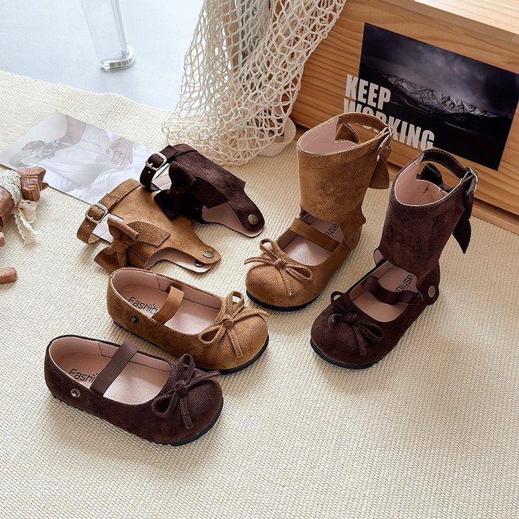 女童芭蕾风两穿凉靴2025新款小众设计镂空蝴蝶结平底玛丽珍中筒靴,童鞋/婴儿鞋/亲子鞋,皮靴,淘宝优惠券,粉丝福利购,淘宝优惠卷