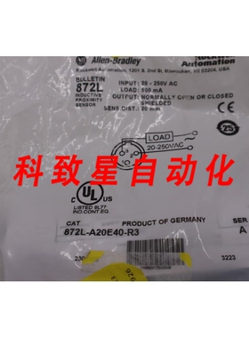 工业配件872L-A20E40-R3 SER.A 2050VAC UNIT STOCK G832A