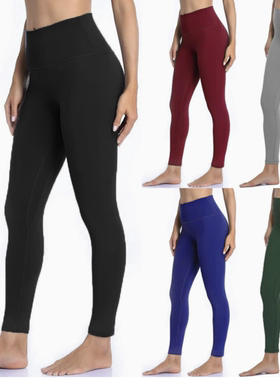 Womens high waisted yoga autumn winter fleece leggings pants