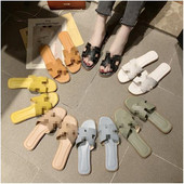 slippers 4148沙滩居家平底一字拖鞋 sandals flip flops 女 beach