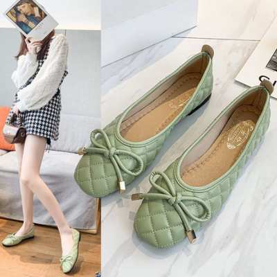 Women Casual Boat Shoes Sretch Fabric Ballet Flats Butterfly