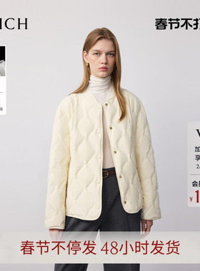 【90%鹅绒】PRICH时尚减龄菱格绗线羽绒服冬季新品轻暖外套女