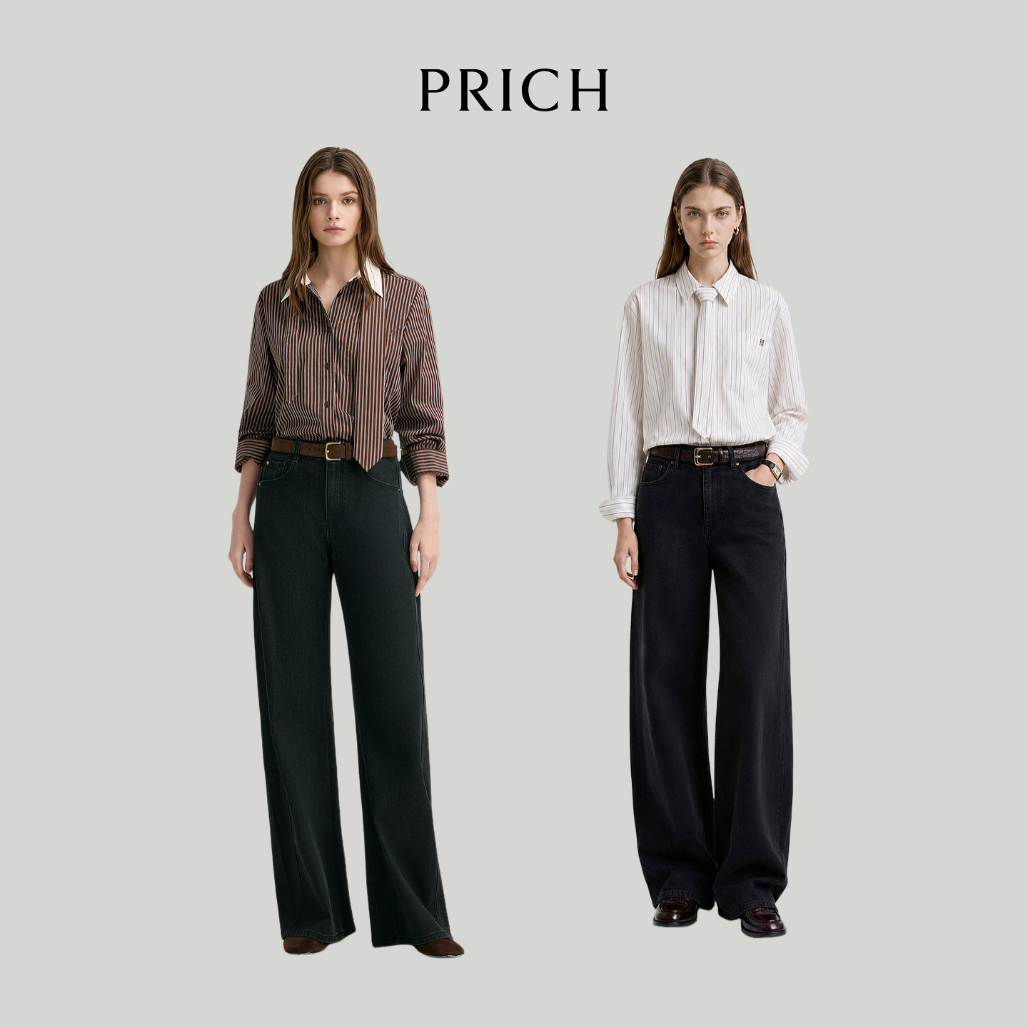 【超能小太阳】PRICH时尚复古气质条纹衬衫宽松廓形休闲通勤上衣