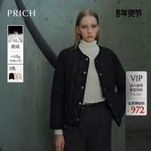 90%鹅绒 PRICH时尚 圆领菱格绗线轻盈保暖羽绒服冬季 新款 女