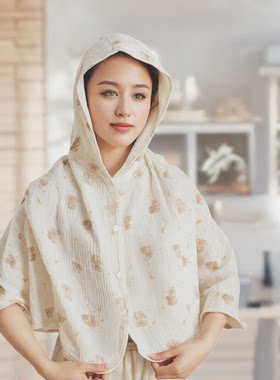 防寒棉纱连帽披肩防风透气连帽子
