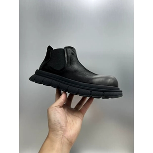 帕达索烟筒靴男短靴新款厚底男鞋英伦风真皮切尔西靴马丁靴231125